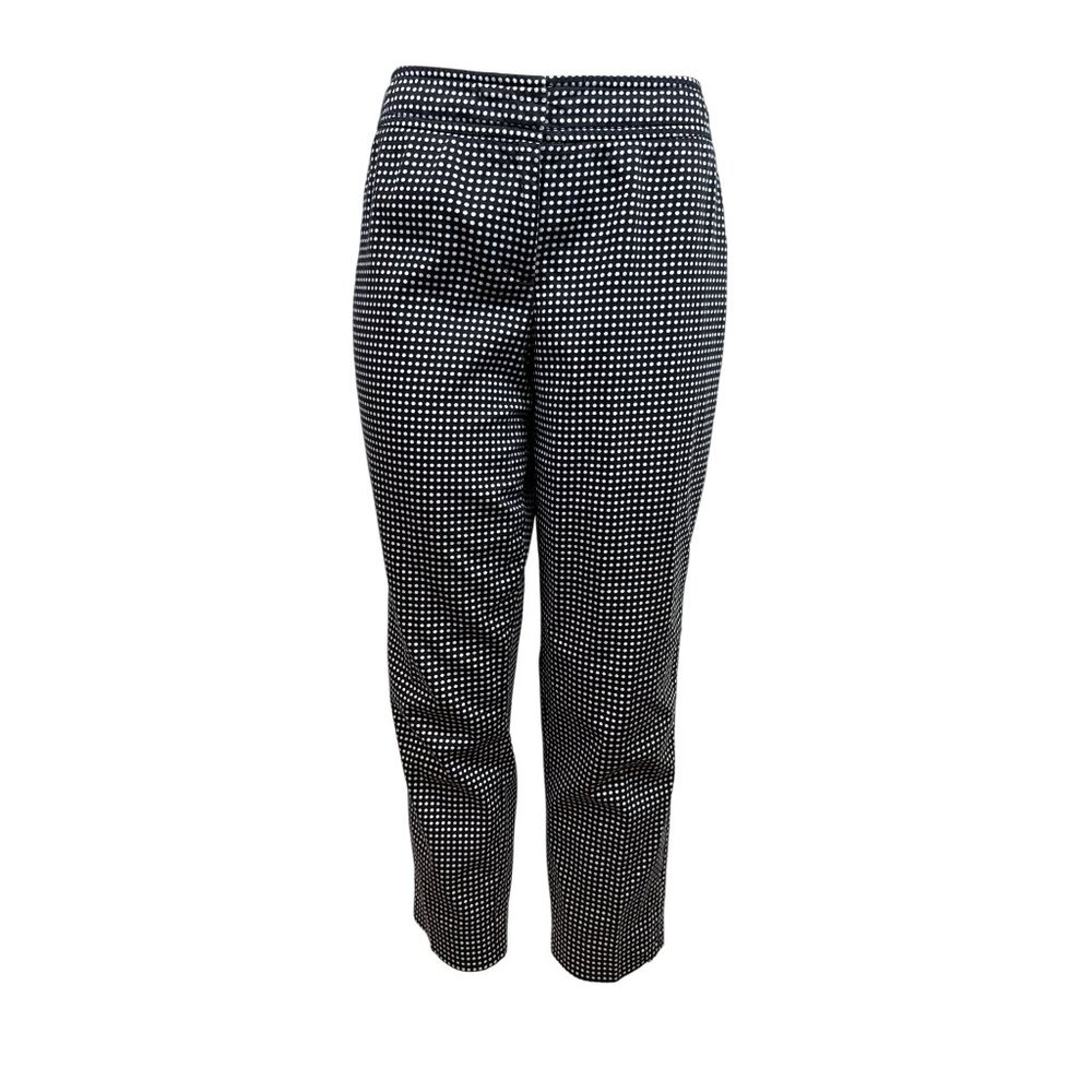 Talbots Women's Black Straight Ankle Pants With White Polka Dots Sz 8